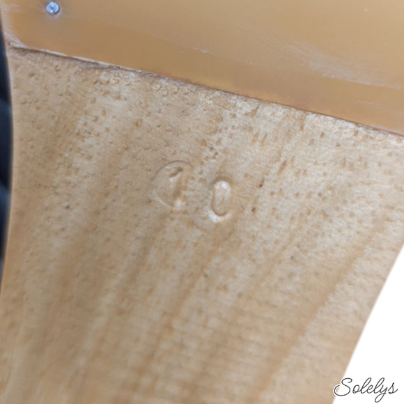 Beklina Ribbed Black Leather Open Toe Wooden Platform Clogs Mules Womens 10 - Picture 6 of 10